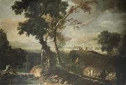 RICCI, Marco Landscape with Washerwomen china oil painting reproduction